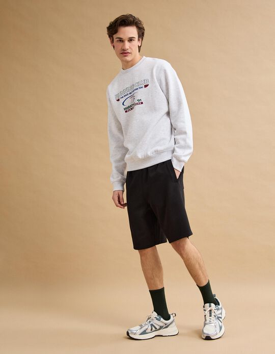 Comprar Online Sweatshirt Estampado, Homem, Cinzento Claro