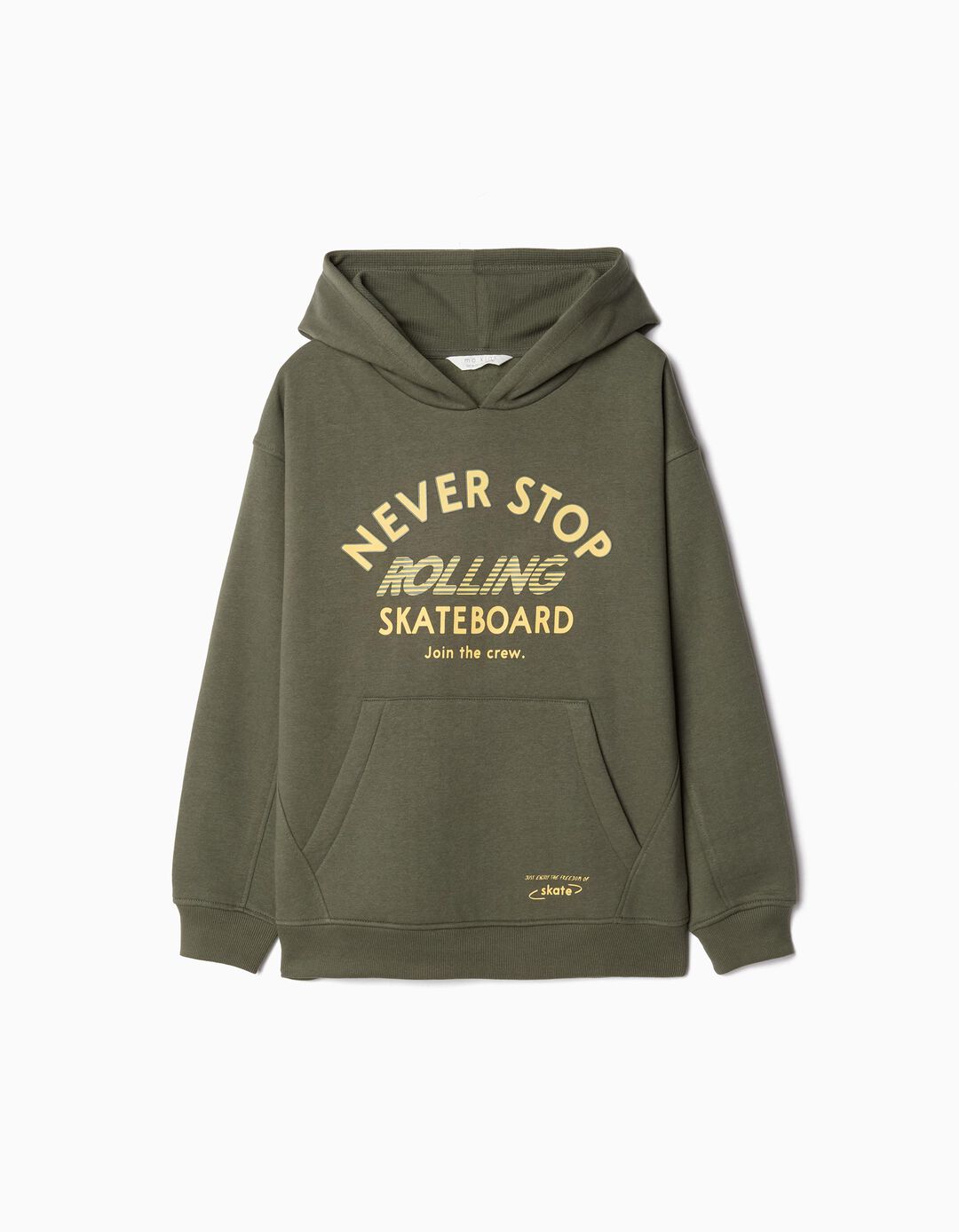 Sweatshirt Capuz Estampado, Menino, Verde Escuro