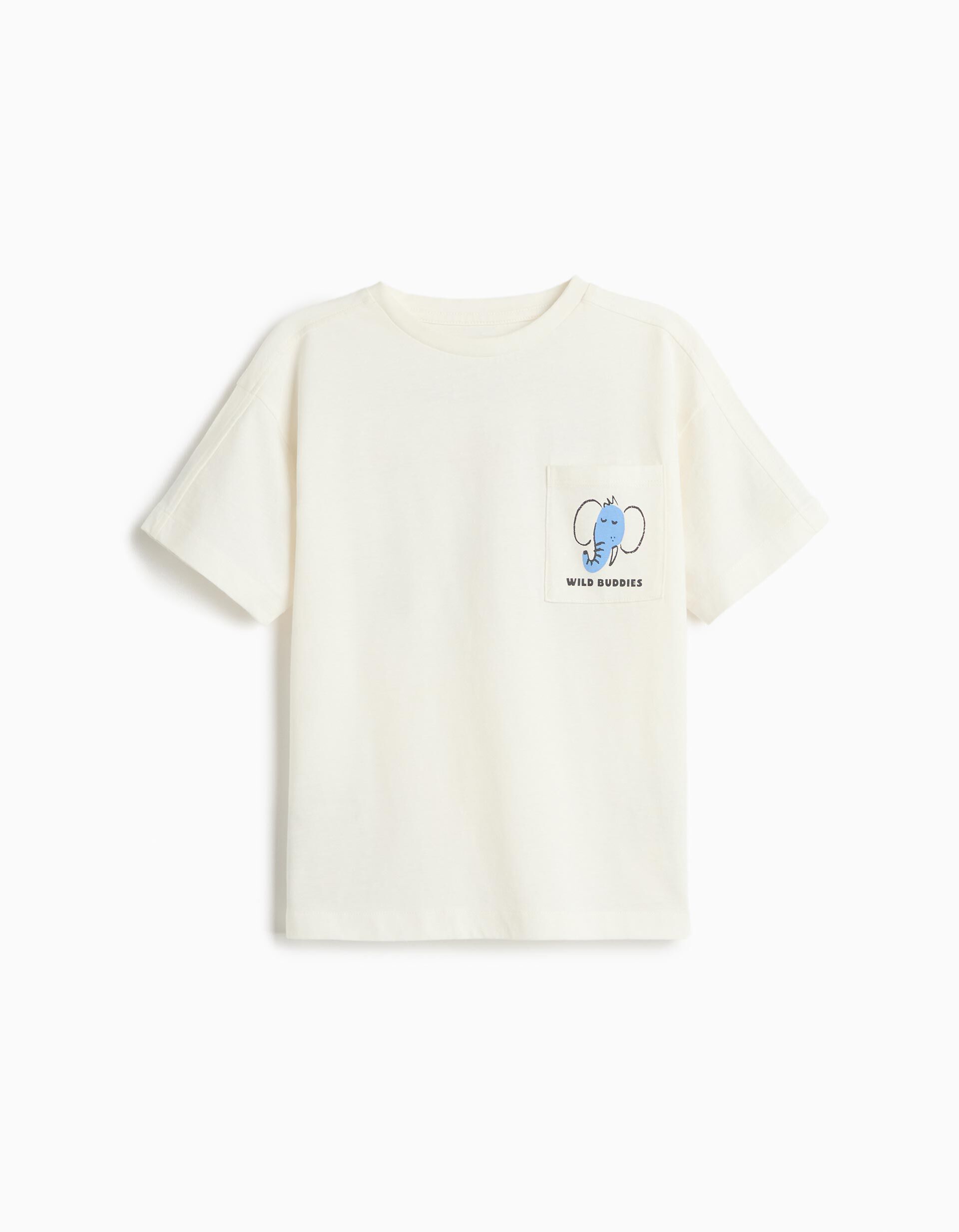 Comprar Online T-shirt com Bolso, Menino, Branco