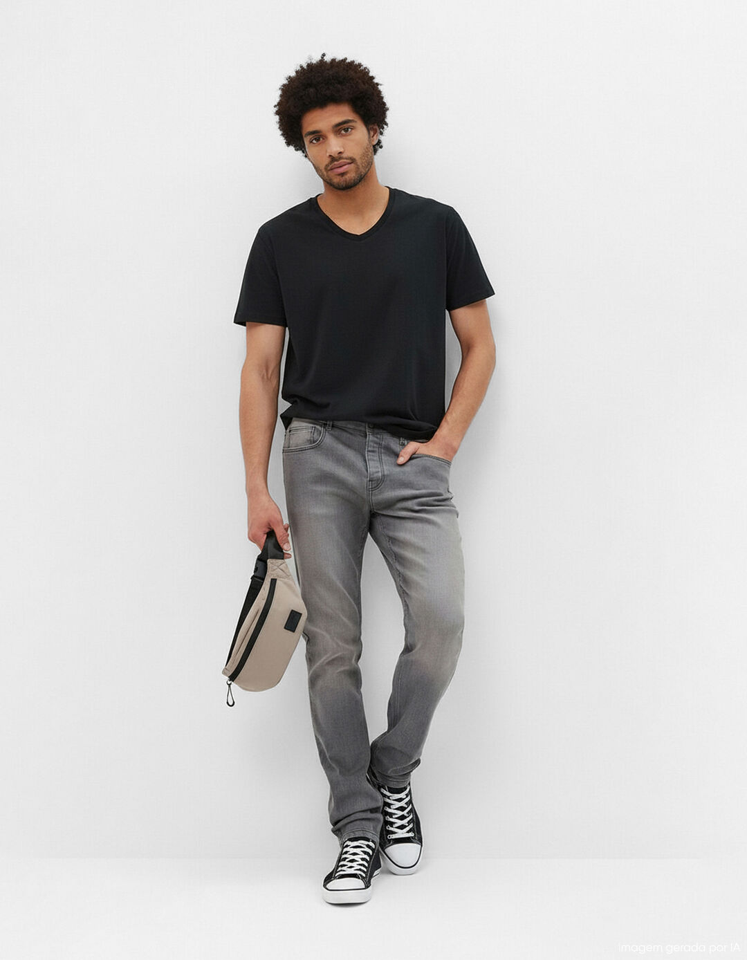 Cal&ccedil;as Skinny-fit, Homem, Cinza