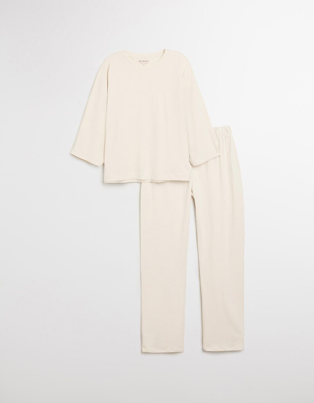 Pijama com Bolinhas, Mulher, Bege Claro
