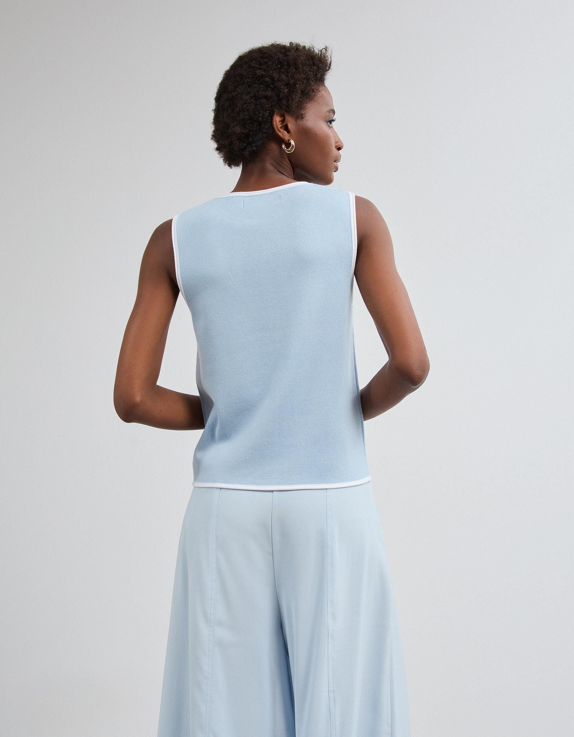 Comprar Online Colete Tricotado, Mulher, Azul Claro