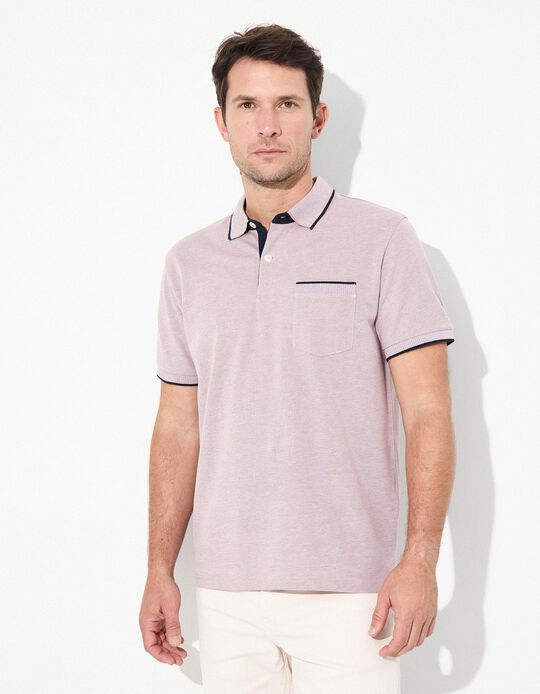 Comprar Online Polo Piquet Manga Curta, Homem, Rosa Escuro