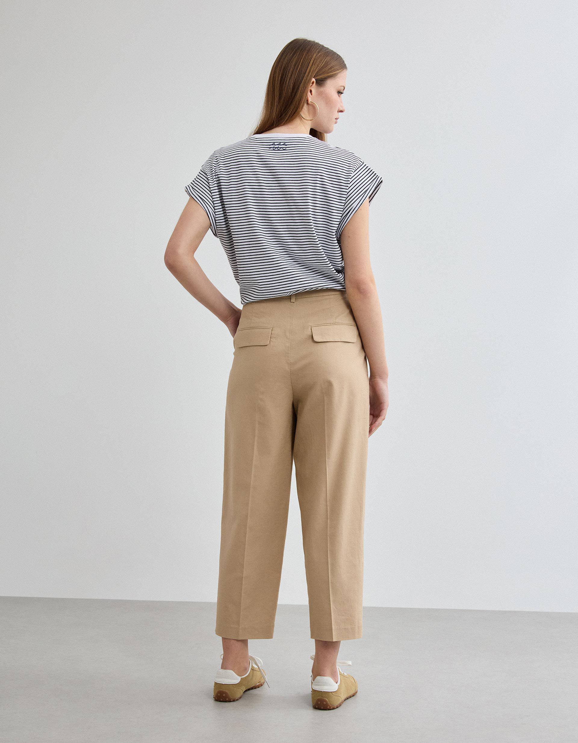 Comprar Online Cal&ccedil;as com Linho, Mulher, Bege