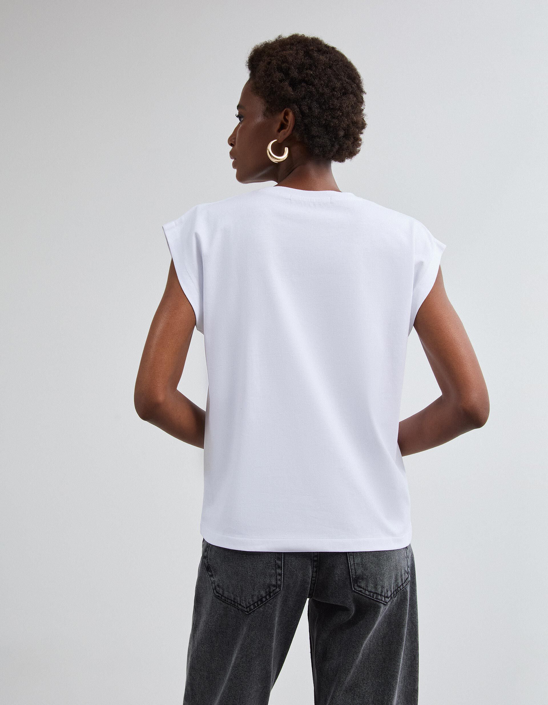 Comprar Online T-shirt Com Estampado Foil, Mulher, Branco