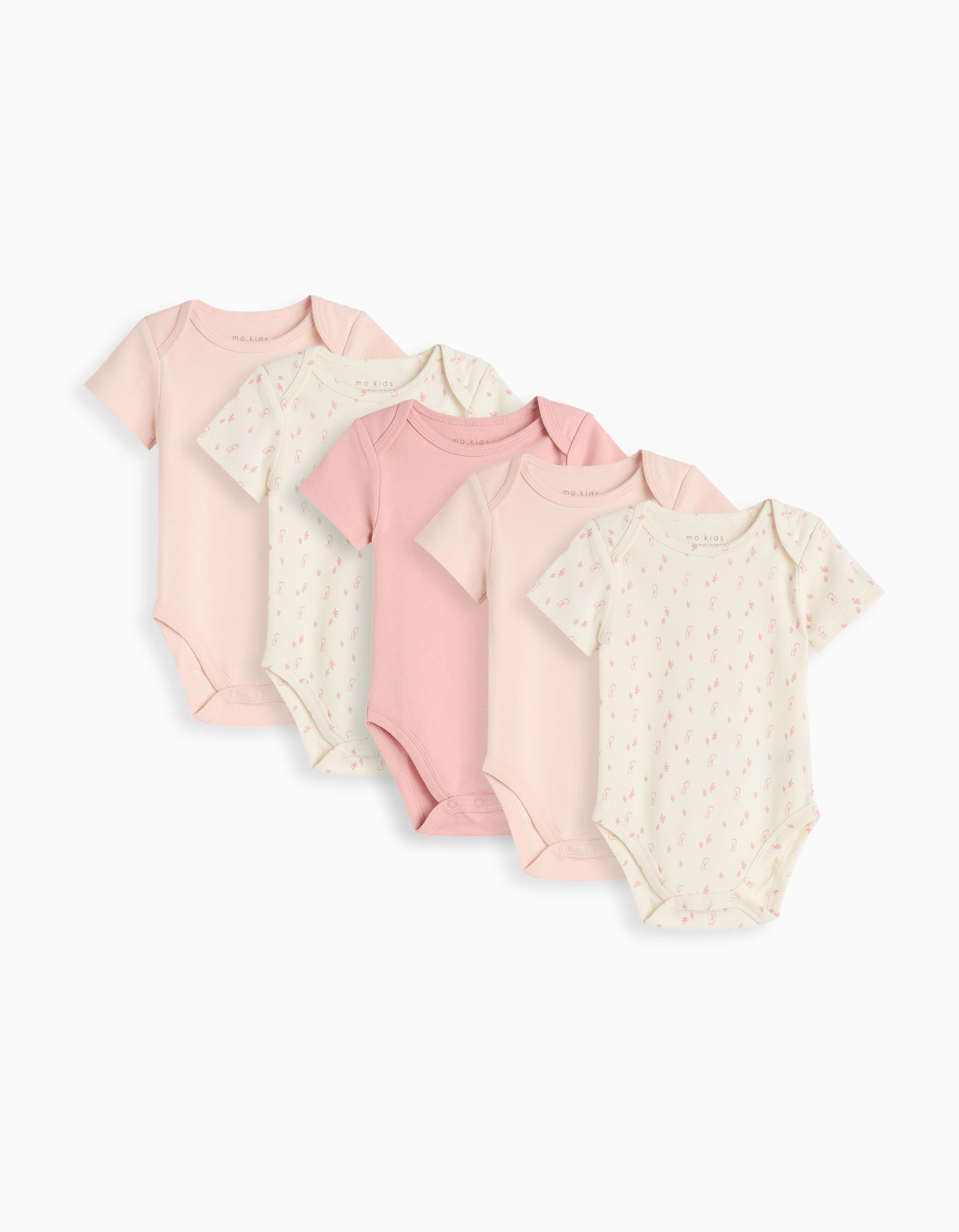 Comprar Online Pack 5 Bodies de Manga Curta, Menina, Multicor
