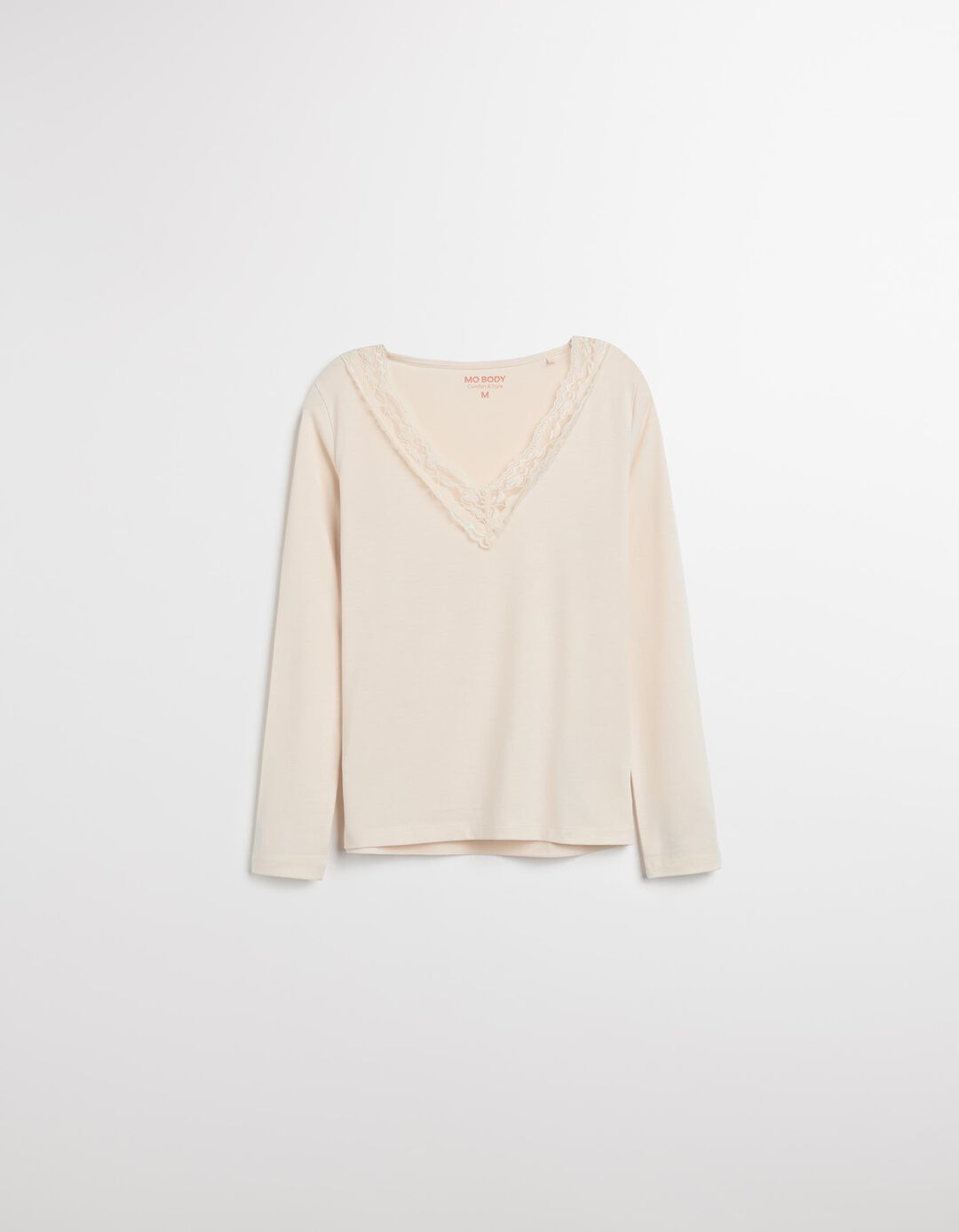 Camisola Interior com Renda, Mulher, Bege Claro 