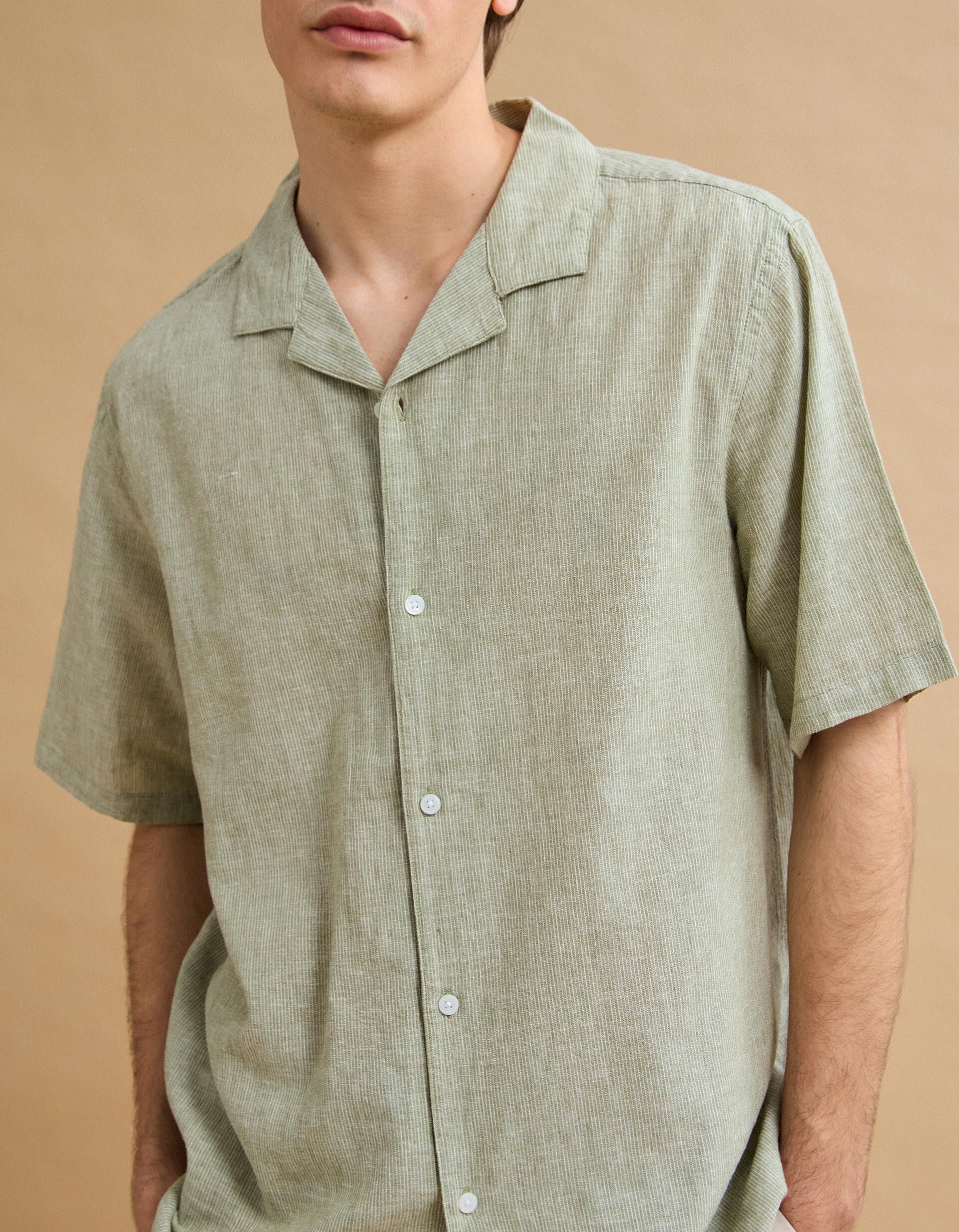 Comprar Online Camisa com Linho, Homem, Verde