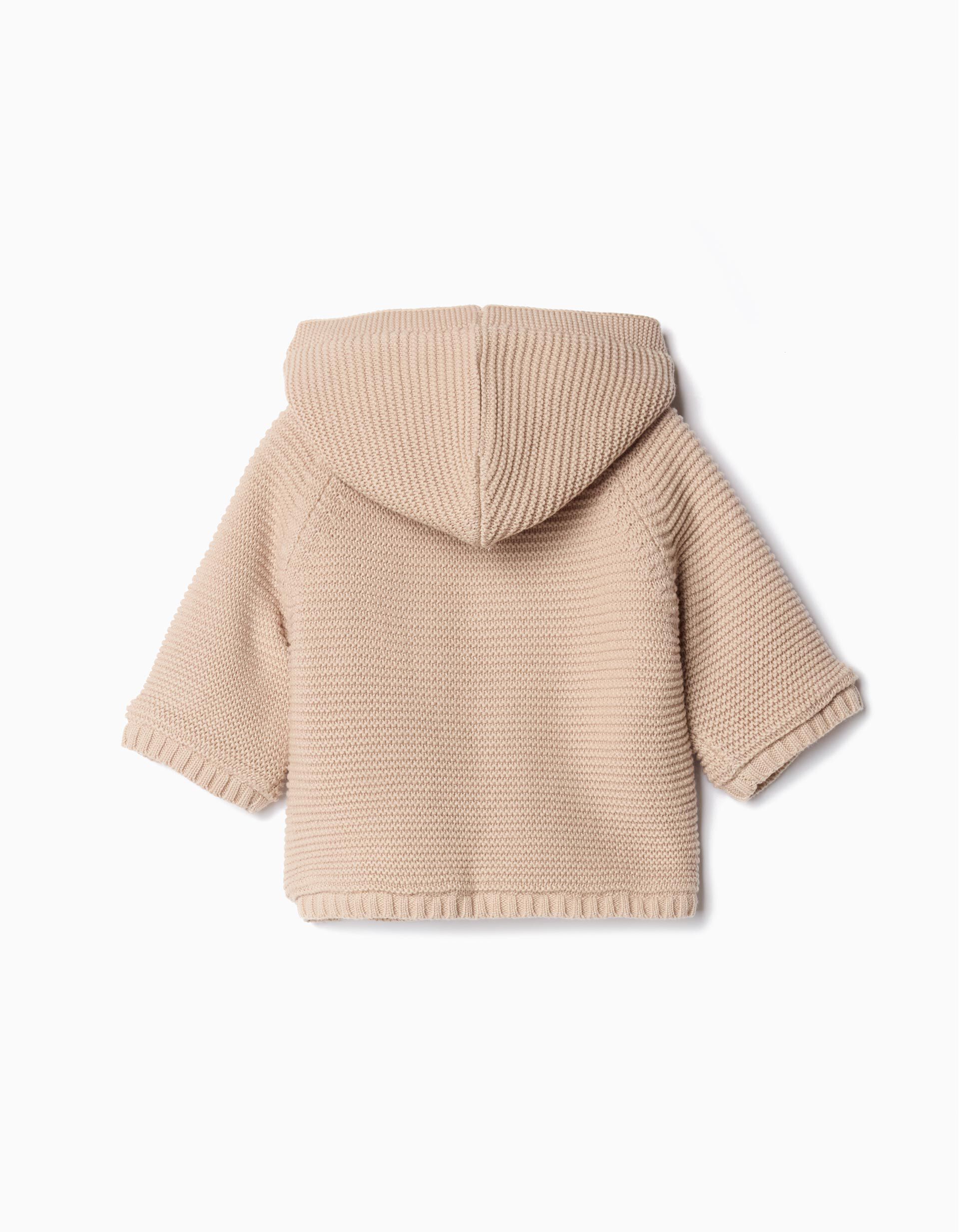 Comprar Online Casaco de Malha Capuz, Rec&eacute;m-nascido, Bege Claro
