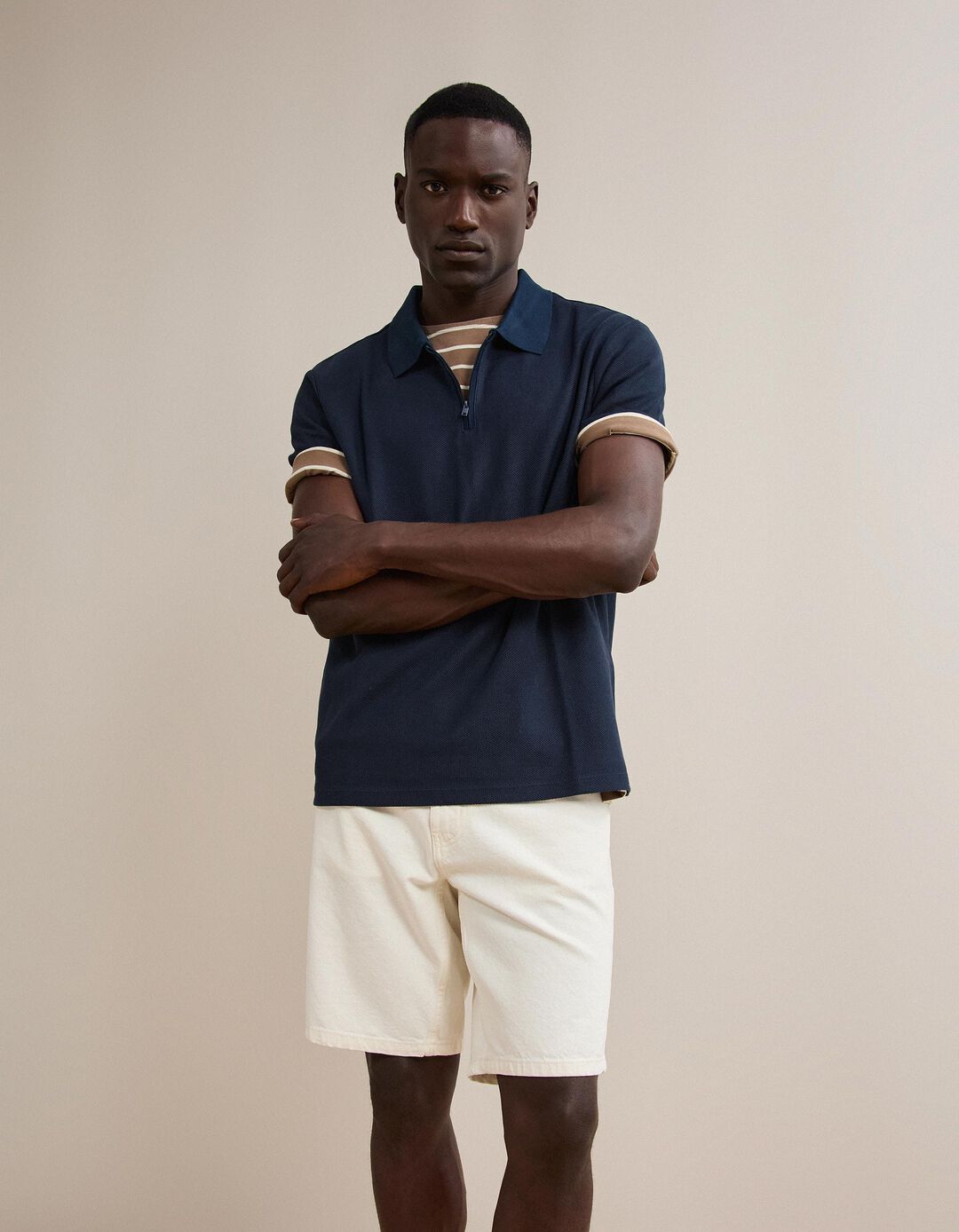 Polo com Fecho, Homem, Azul Escuro