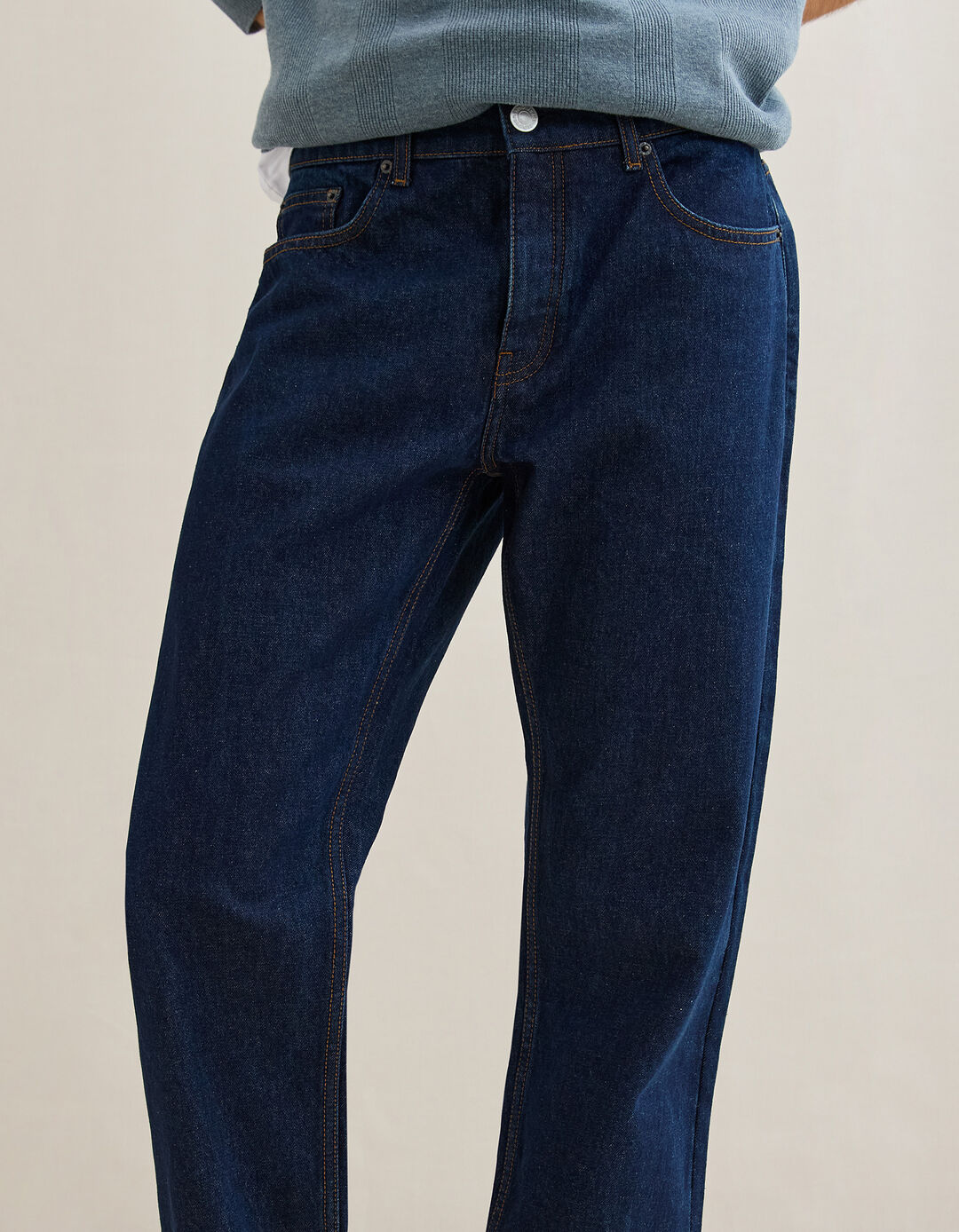 Cal&ccedil;as de Ganga 'Straight Fit', Homem, Azul 