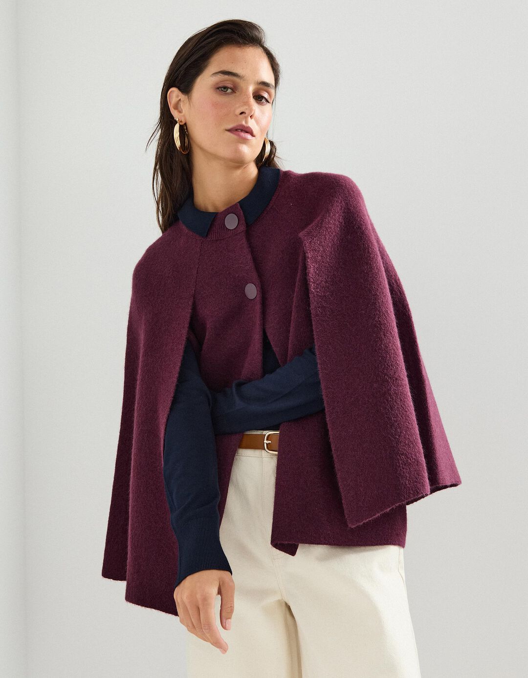 Capa de Malha, Mulher, Vermelho Escuro