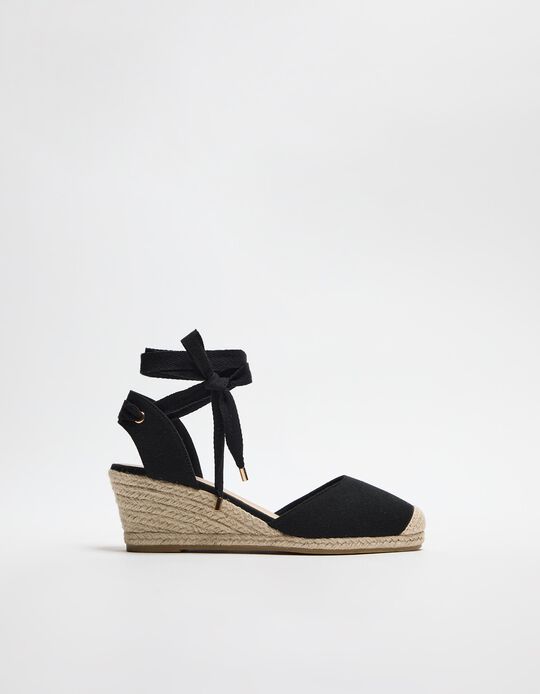 Comprar Online Sandálias de Cunha com Tira, Mulher, Preto