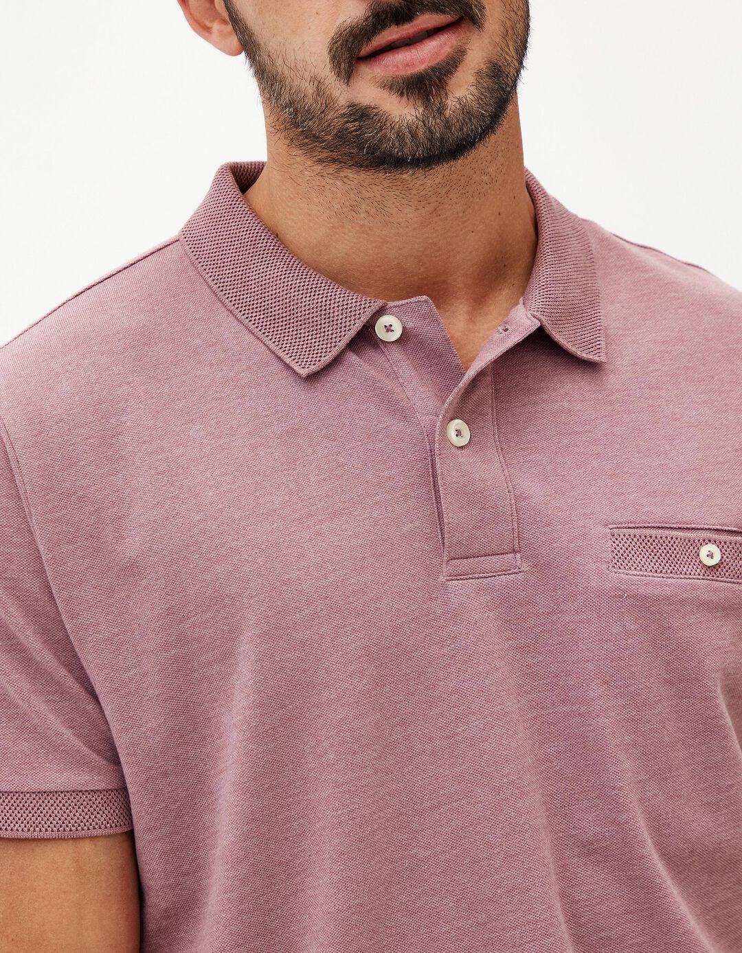 Polo de Manga Curta, Homem, Rosa Escuro