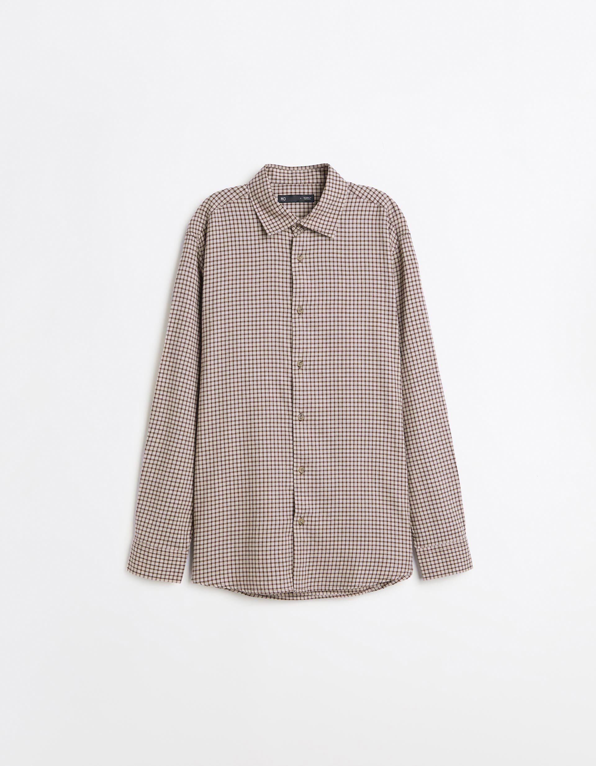 Comprar Online Camisa Slim Com Padr&atilde;o, Homem, Bege