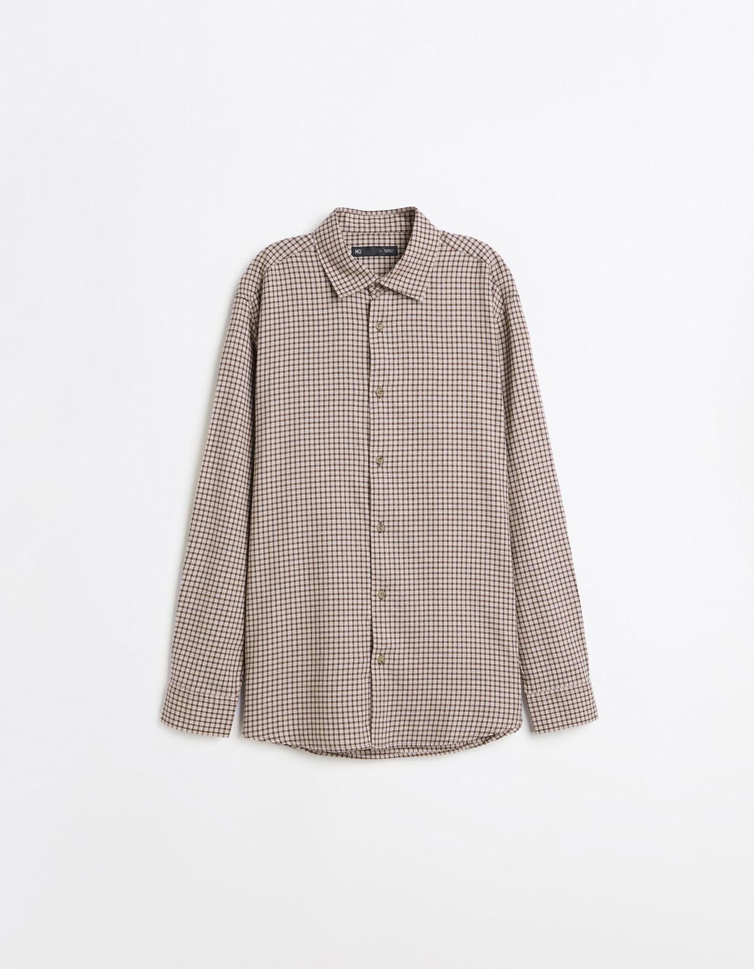 Camisa Slim Com Padr&atilde;o, Homem, Bege