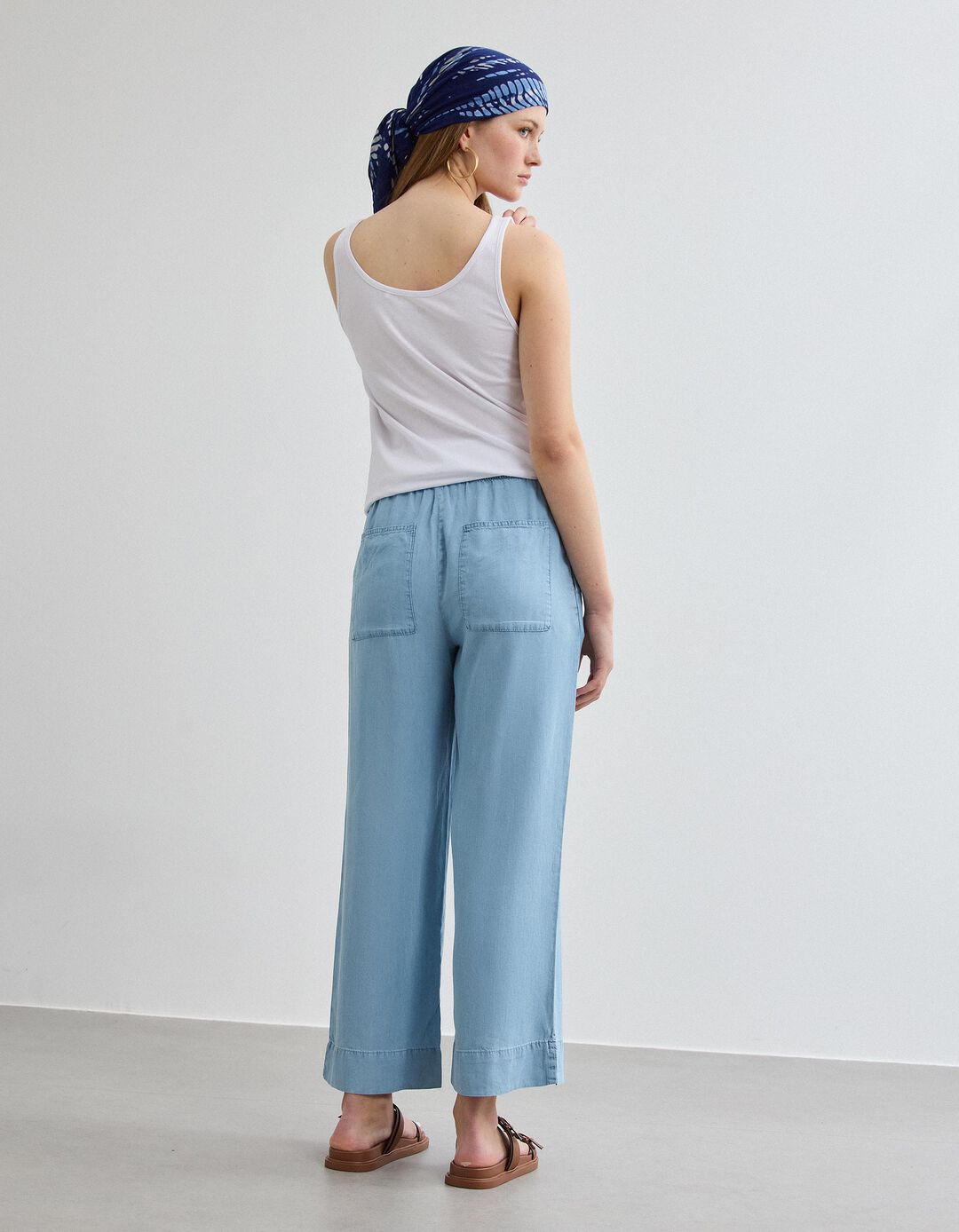 Cal&ccedil;as Liocel, Mulher, Azul Claro