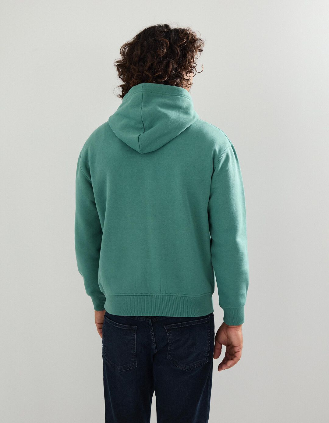 Sweatshirt com Capuz, Homem, Verde Escuro