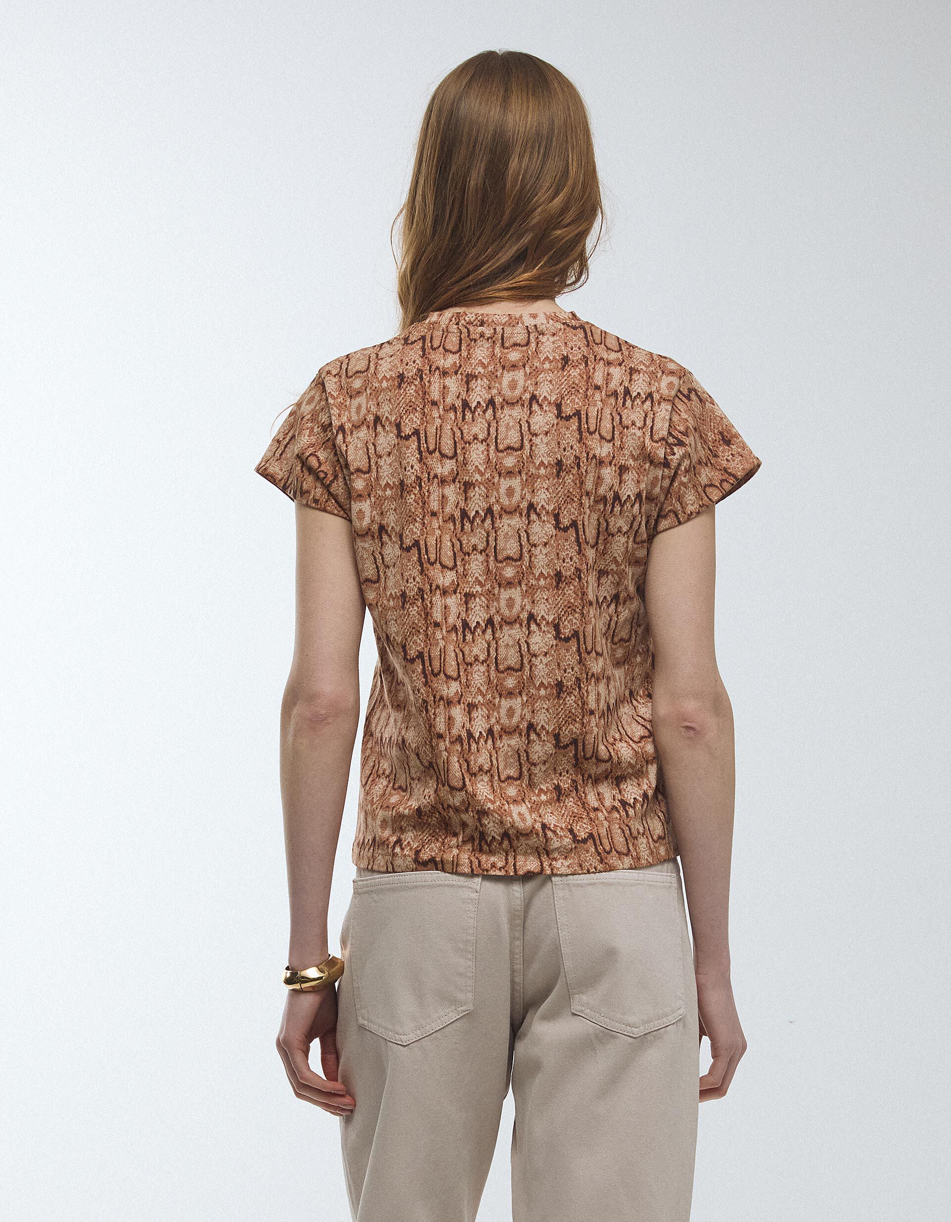 Comprar Online T-shirt Animal Print, Mulher, Bege