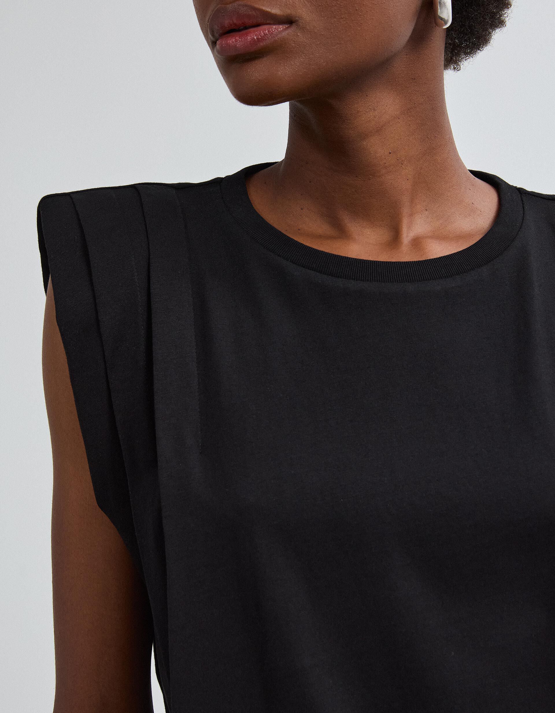 Comprar Online T-shirt Com Ombreiras, Mulher, Preto