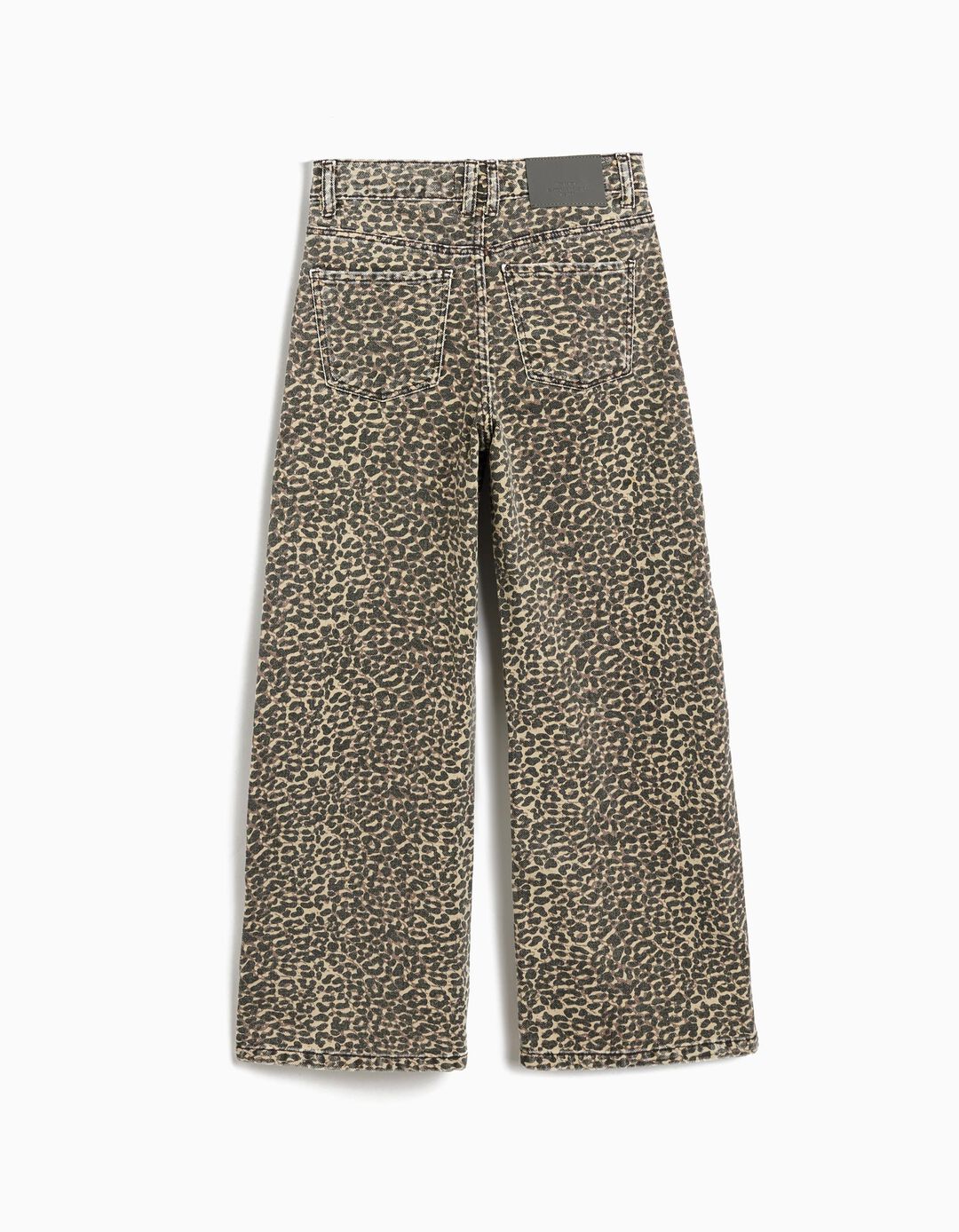 Calças Wide Leg de Animal Print, Menina, Castanho