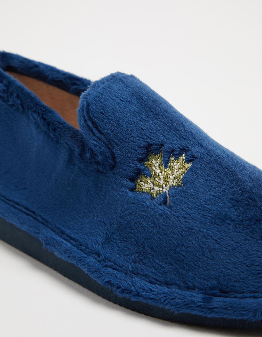 Pantufas Bordado, Mulher, Azul Escuro