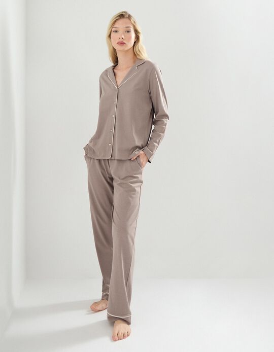Comprar Online Pijama Jersey, Mulher, Cinzento