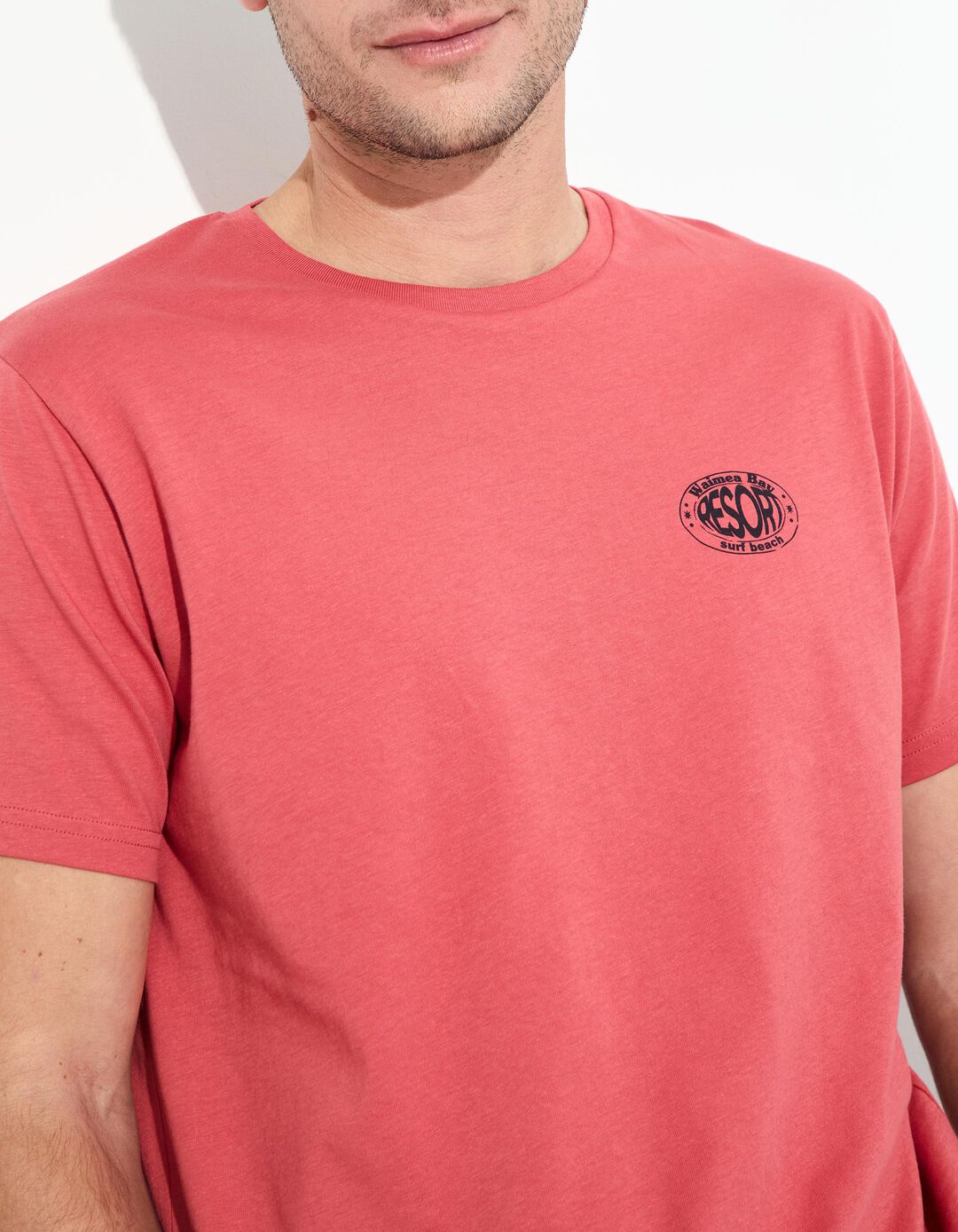 T-shirt Jersey Estampado, Homem, Vermelho Escuro 