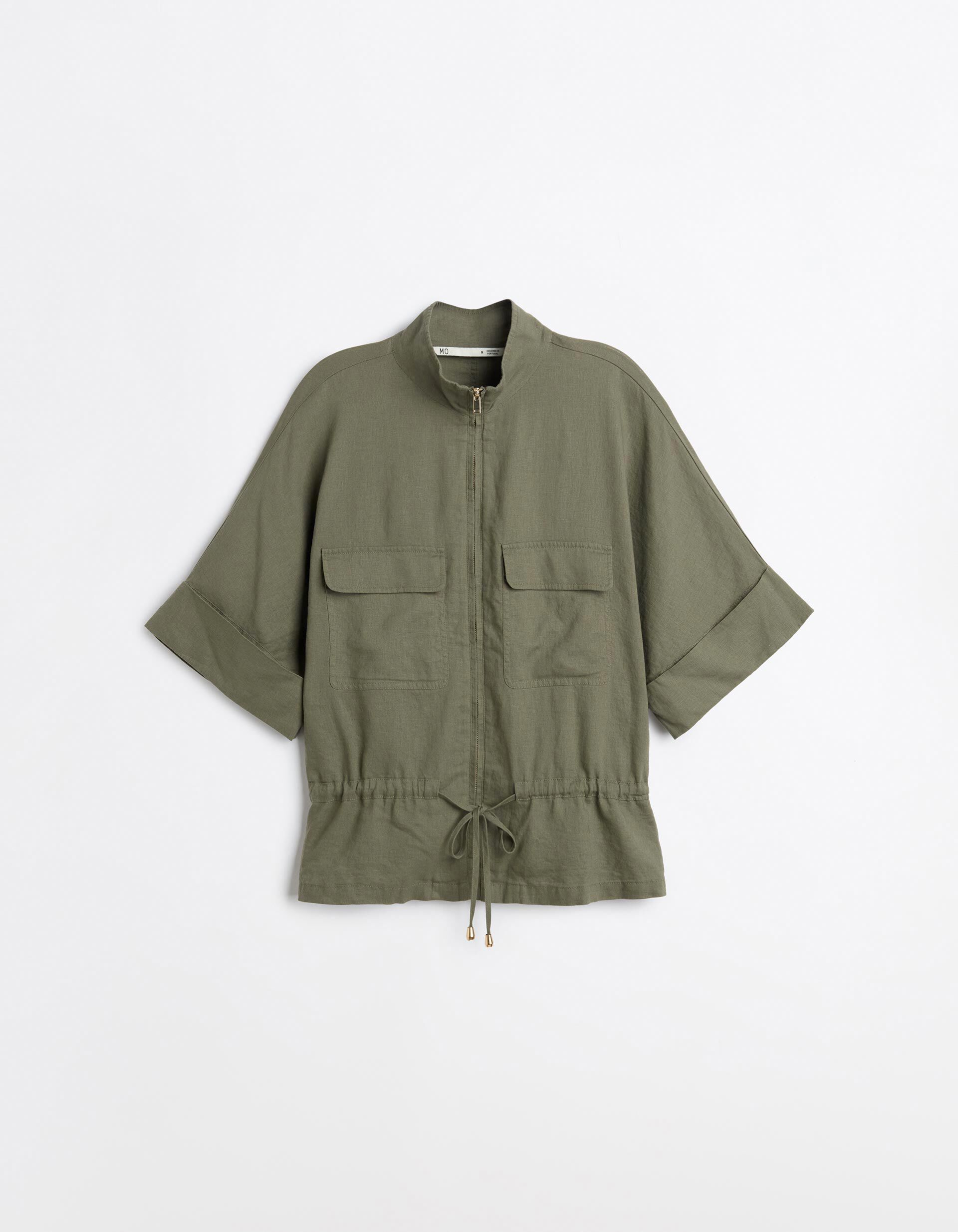 Comprar Online Casaco Com Linho, Mulher, Verde