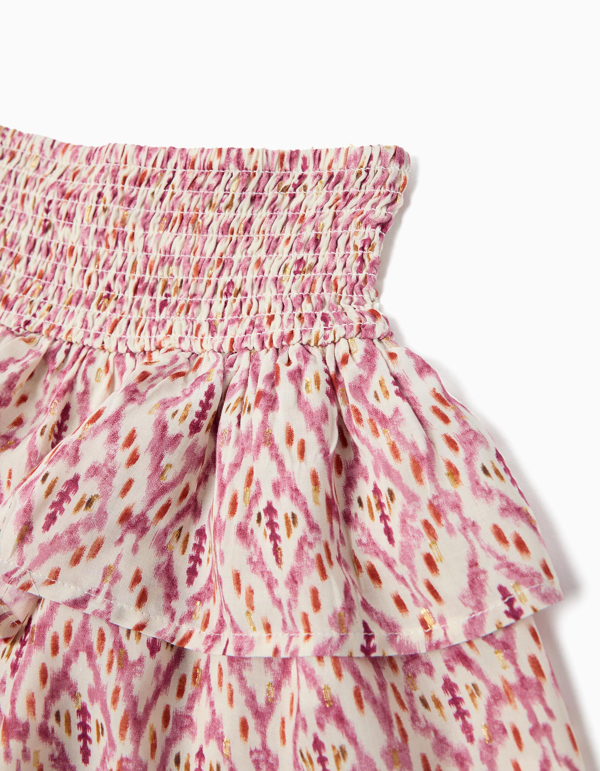 Comprar Online Saia com Folhos, Menina, Rosa Escuro