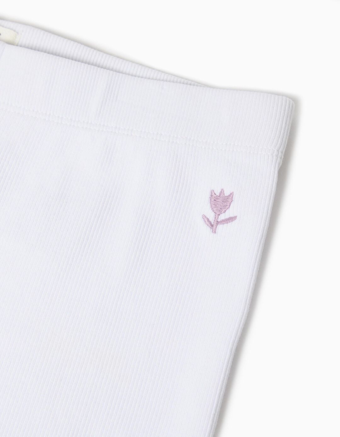 Leggings Ciclista, Menina, Branco