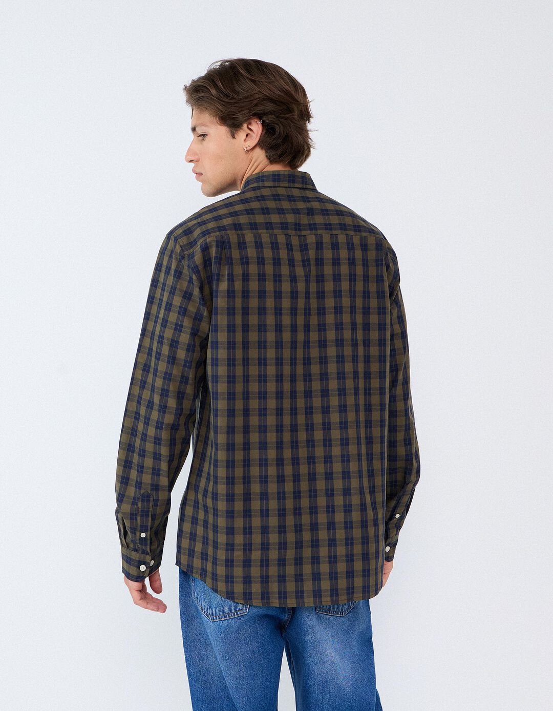 Camisa De Popelina, Homem, Verde Escuro
