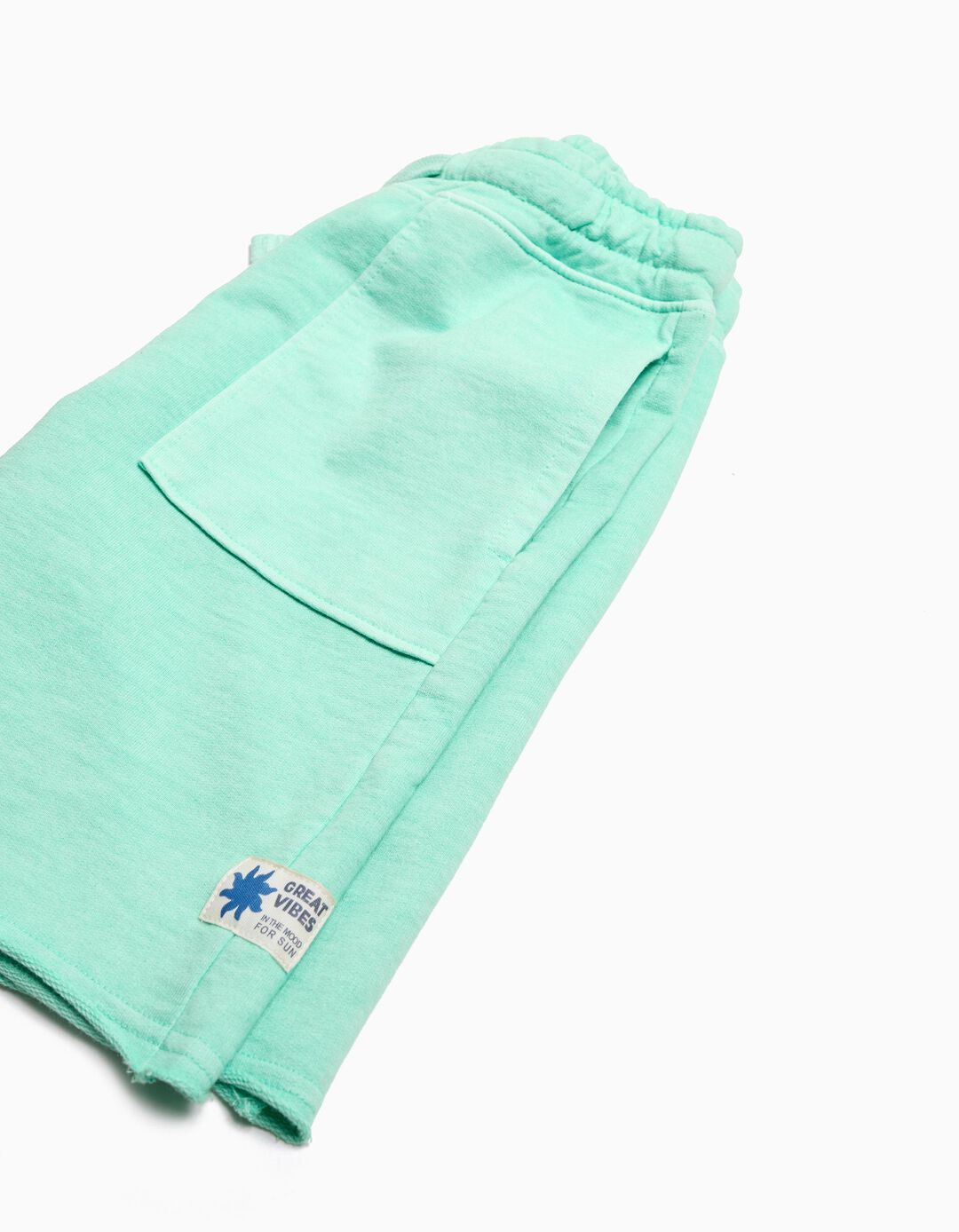 Calções Fleece, Menino, Verde Claro