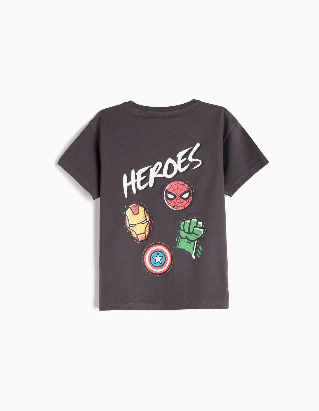 T-shirt 'Avengers', Menino, Cinzento Escuro