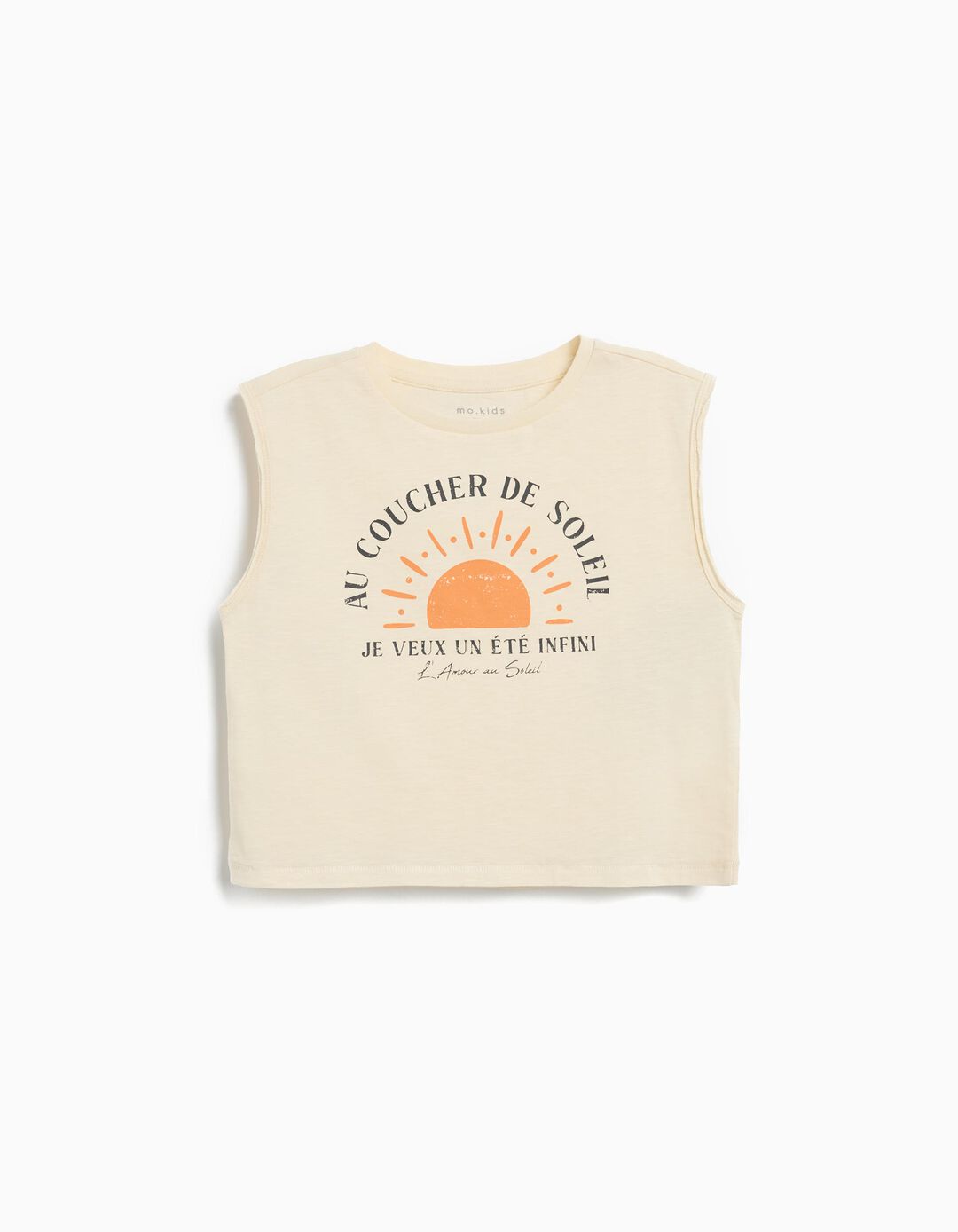 T-shirt sem Mangas, Menina, Bege Claro 