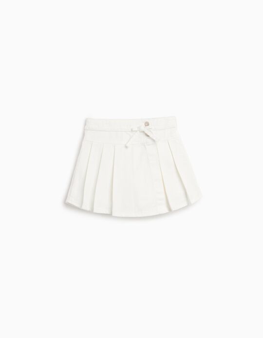 Comprar Online Saia-calção de Ganga, Menina, Branco