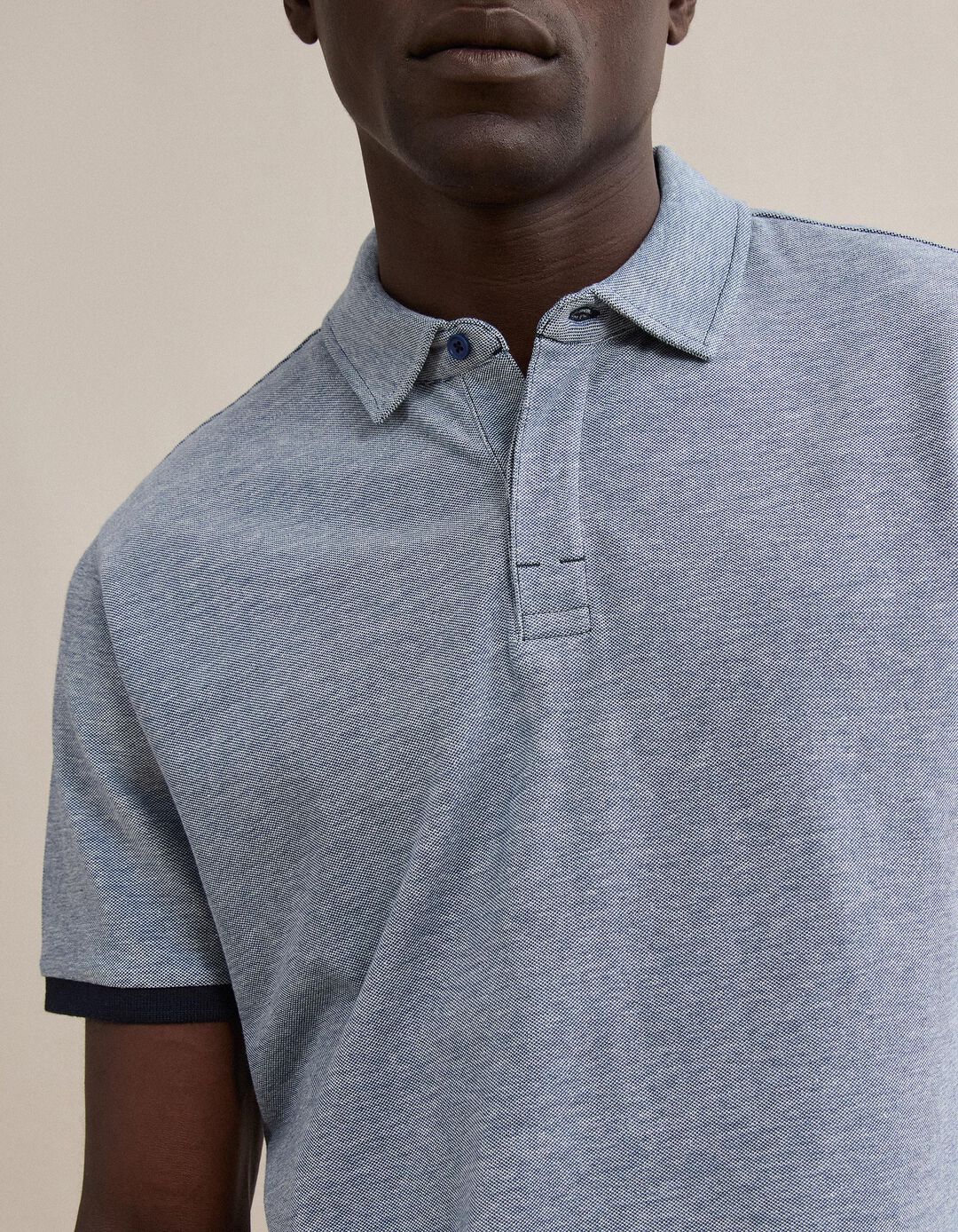 Polo Oxford Piquet, Homem, Azul