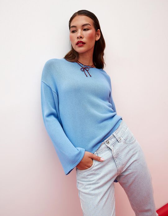 Comprar Online Camisola de Malha, Mulher, Azul
