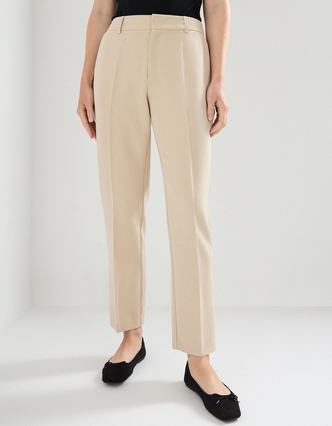 Calças Tailored, Mulher, Bege
