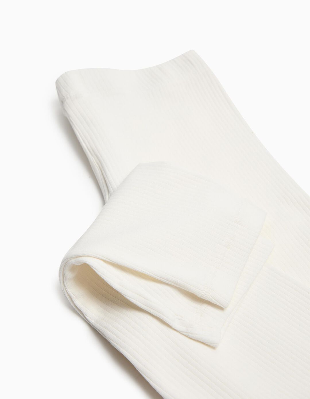 Leggings Malha Canelada, Menina, Branco