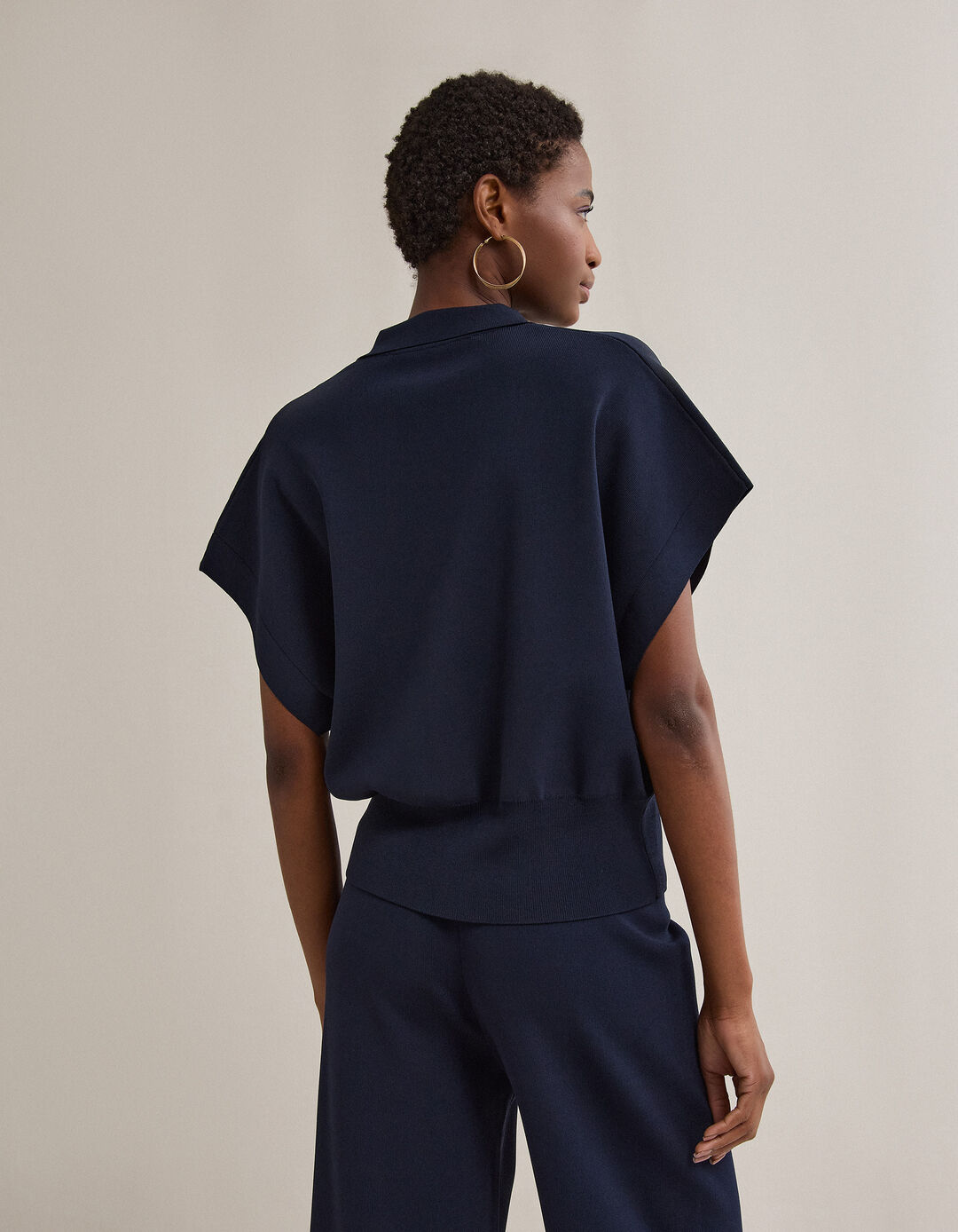 Polo de Malha, Mulher, Azul Escuro