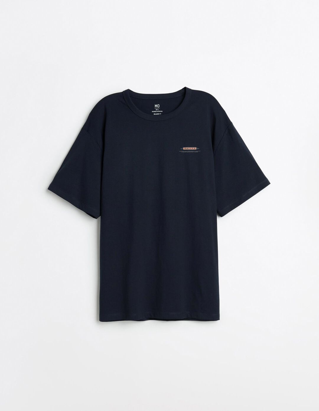 T-shirt Jersey Estampada, Homem, Azul Escuro