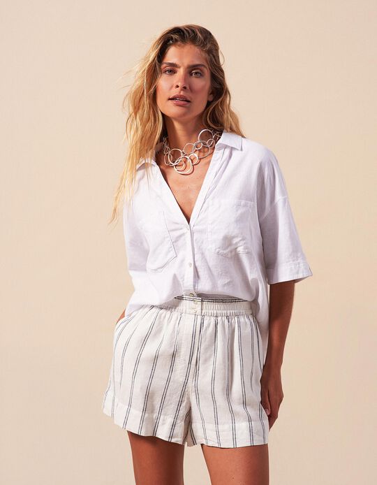 Comprar Online Camisa com Linho, Mulher, Branco