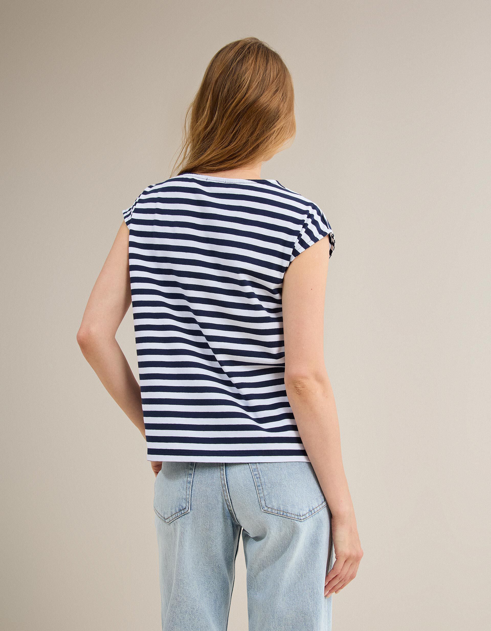 Comprar Online T-shirt Riscas, Mulher, Azul Escuro