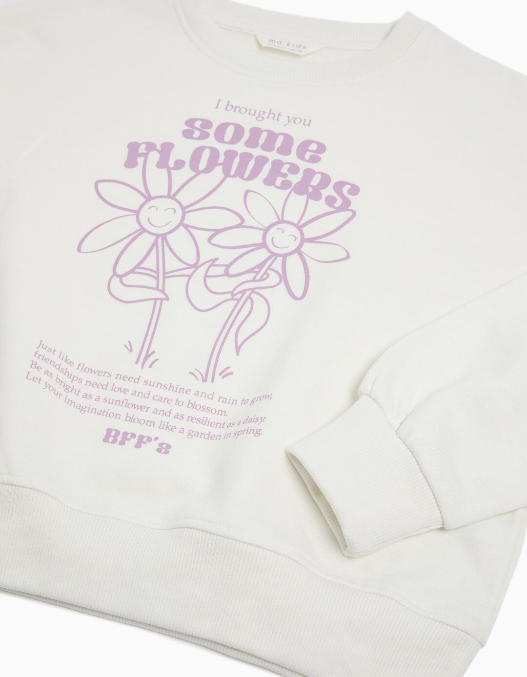 Sweatshirt de Felpa Estampado, Menina, Branco