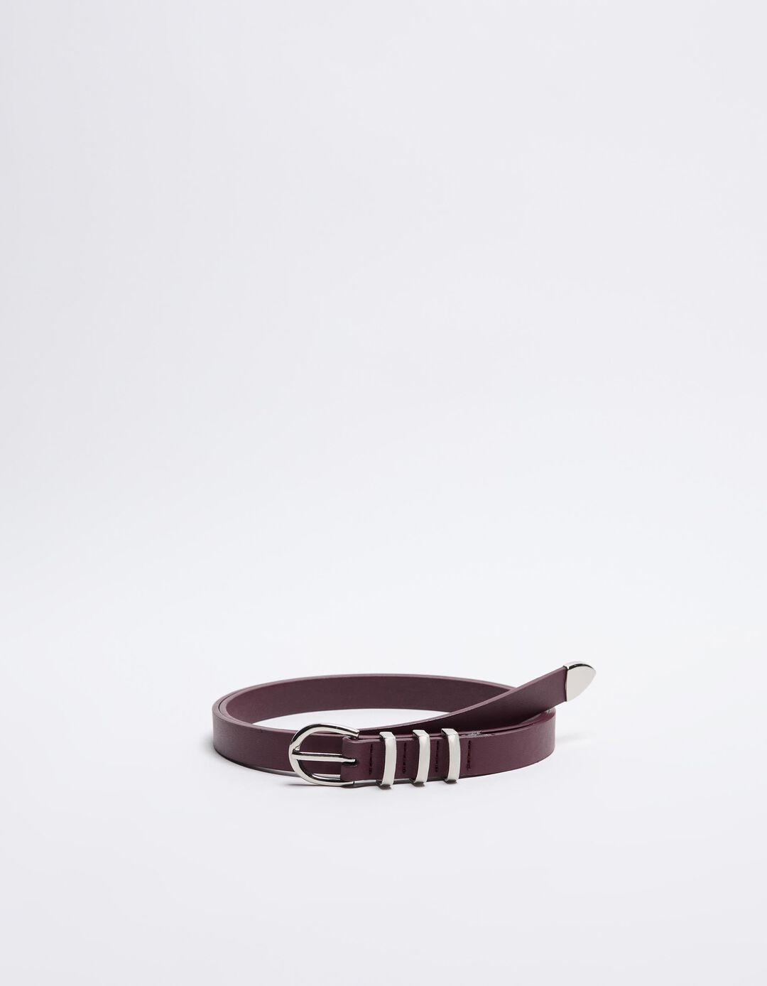 Cinto Presilhas Metal, Mulher, Vermelho Escuro
