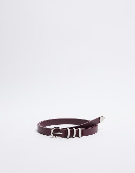 Comprar Online Cinto Presilhas Metal, Mulher, Vermelho Escuro