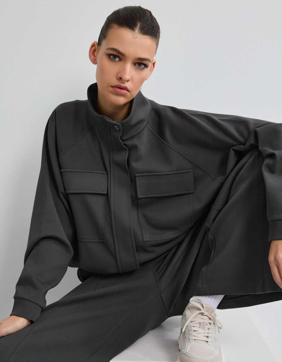 Casaco Piquet, Mulher, Cinzento