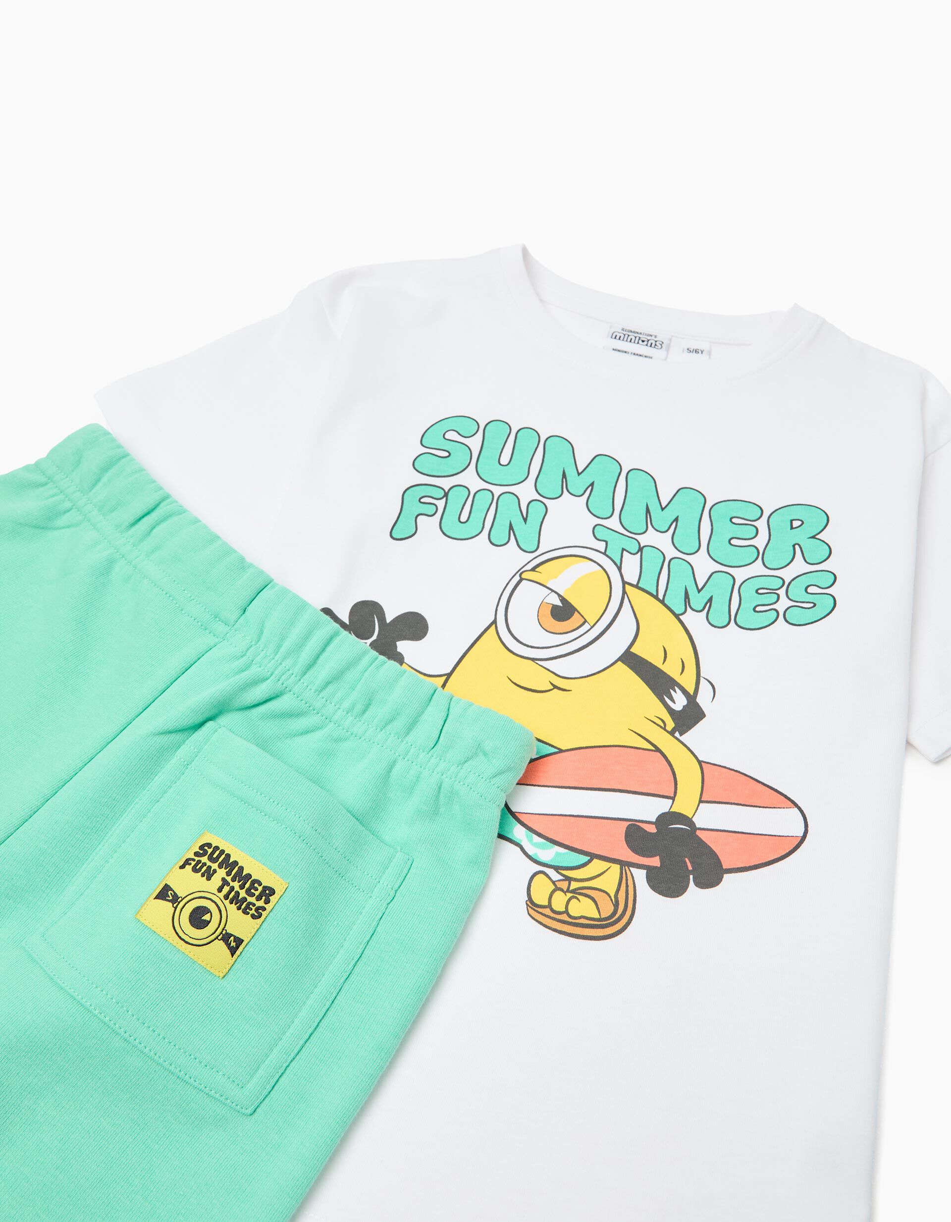 Comprar Online Conjunto T-shirt e Cal&ccedil;&otilde;es 'Minions', Menino, Branco