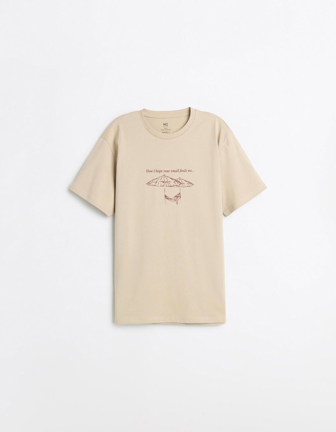 T-shirt Jersey Estampado, Homem, Bege